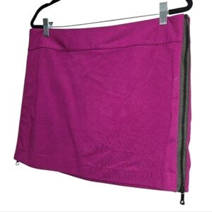 NWT DVF Mini Zip Skirt Womens Size 14 Fuschia Purple Diane von Furstenberg NEW